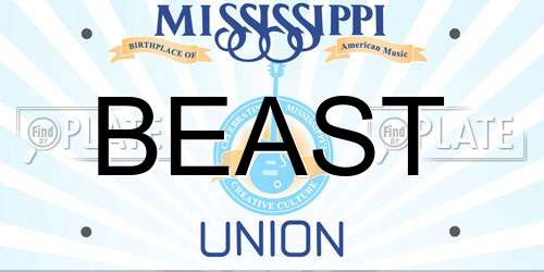 BEAST Mississippi License Plate