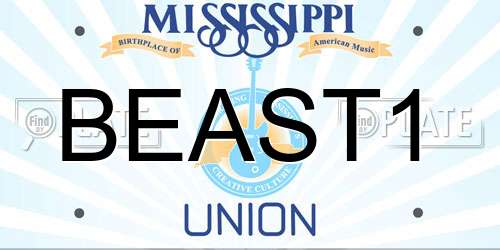 BEAST1 Mississippi License Plate