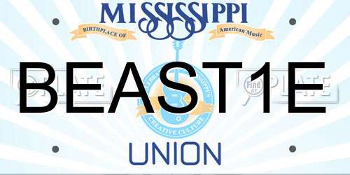 BEAST1E Mississippi License Plate