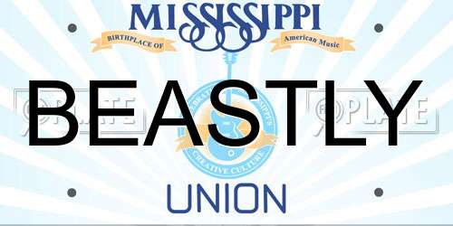 BEASTLY Mississippi License Plate