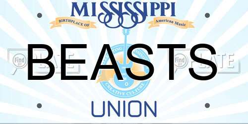 BEASTS Mississippi License Plate