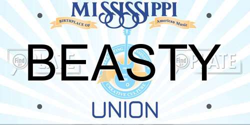 BEASTY Mississippi License Plate