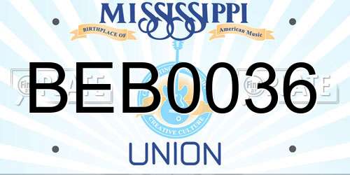 BEB0036 Mississippi License Plate
