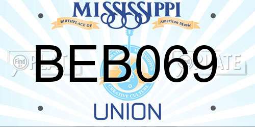 BEB069 Mississippi License Plate