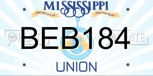 BEB184 Mississippi License Plate