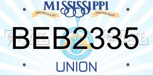 BEB2335 Mississippi License Plate