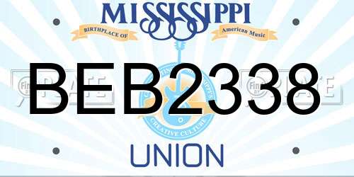 BEB2338 Mississippi License Plate