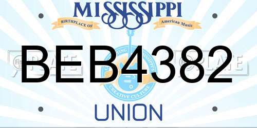 BEB4382 Mississippi License Plate