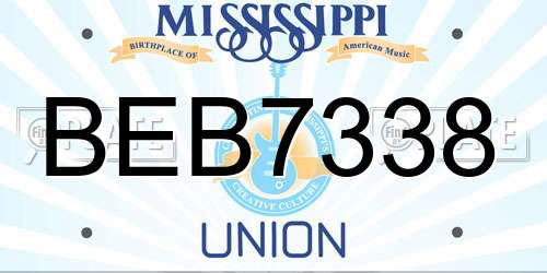BEB7338 Mississippi License Plate