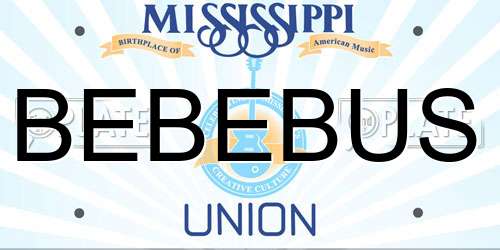 BEBEBUS Mississippi License Plate