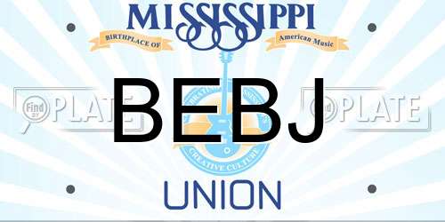 BEBJ Mississippi License Plate