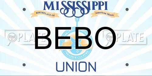 BEBO Mississippi License Plate