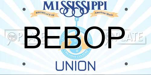 BEBOP Mississippi License Plate
