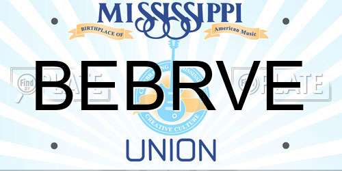 BEBRVE Mississippi License Plate