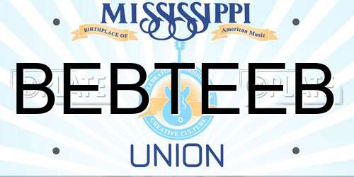BEBTEEB Mississippi License Plate