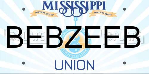 BEBZEEB Mississippi License Plate