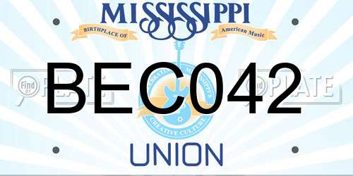BEC042 Mississippi License Plate