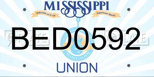 BED0592 Mississippi License Plate