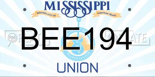 BEE194 Mississippi License Plate