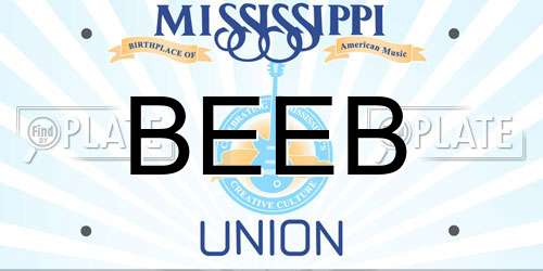 BEEB Mississippi License Plate