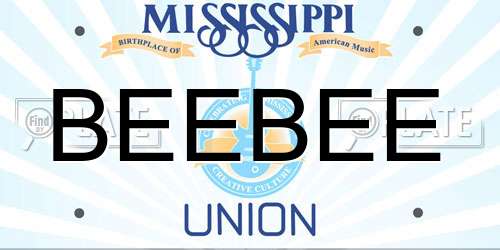 BEEBEE Mississippi License Plate