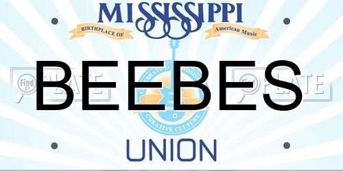 BEEBES Mississippi License Plate