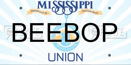 BEEBOP Mississippi License Plate