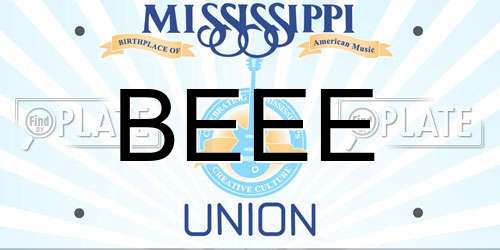 BEEE Mississippi License Plate