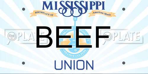 BEEF Mississippi License Plate