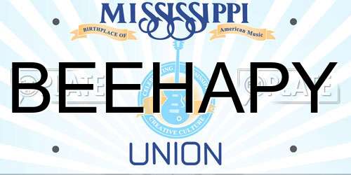 BEEHAPY Mississippi License Plate