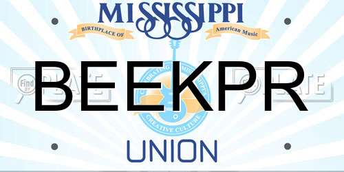 BEEKPR Mississippi License Plate