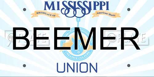 BEEMER Mississippi License Plate