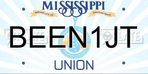 BEEN1JT Mississippi License Plate