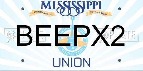 BEEPX2 Mississippi License Plate