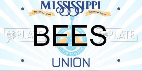 BEES Mississippi License Plate