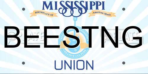 BEESTNG Mississippi License Plate