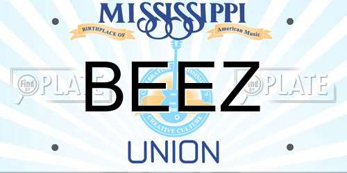 BEEZ Mississippi License Plate
