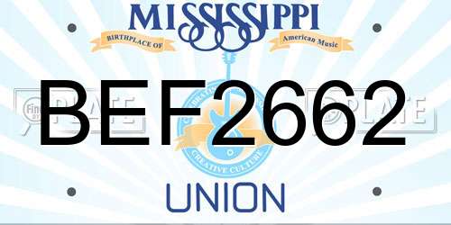 BEF2662 Mississippi License Plate