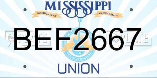 BEF2667 Mississippi License Plate
