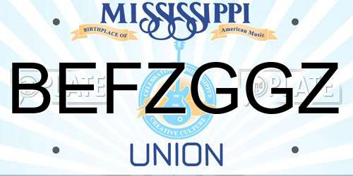 BEFZGGZ Mississippi License Plate