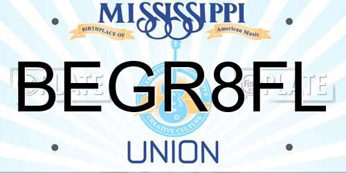 BEGR8FL Mississippi License Plate