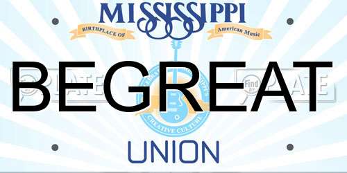 BEGREAT Mississippi License Plate