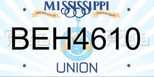 BEH4610 Mississippi License Plate