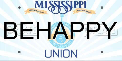 BEHAPPY Mississippi License Plate