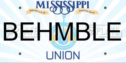 BEHMBLE Mississippi License Plate