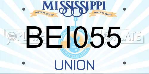 BEI055 Mississippi License Plate