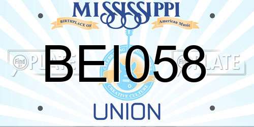 BEI058 Mississippi License Plate