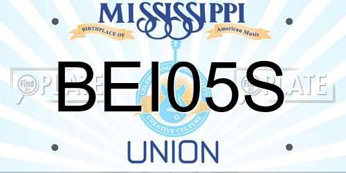 BEI05S Mississippi License Plate