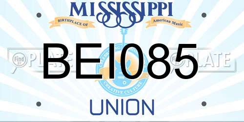 BEI085 Mississippi License Plate