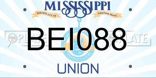 BEI088 Mississippi License Plate